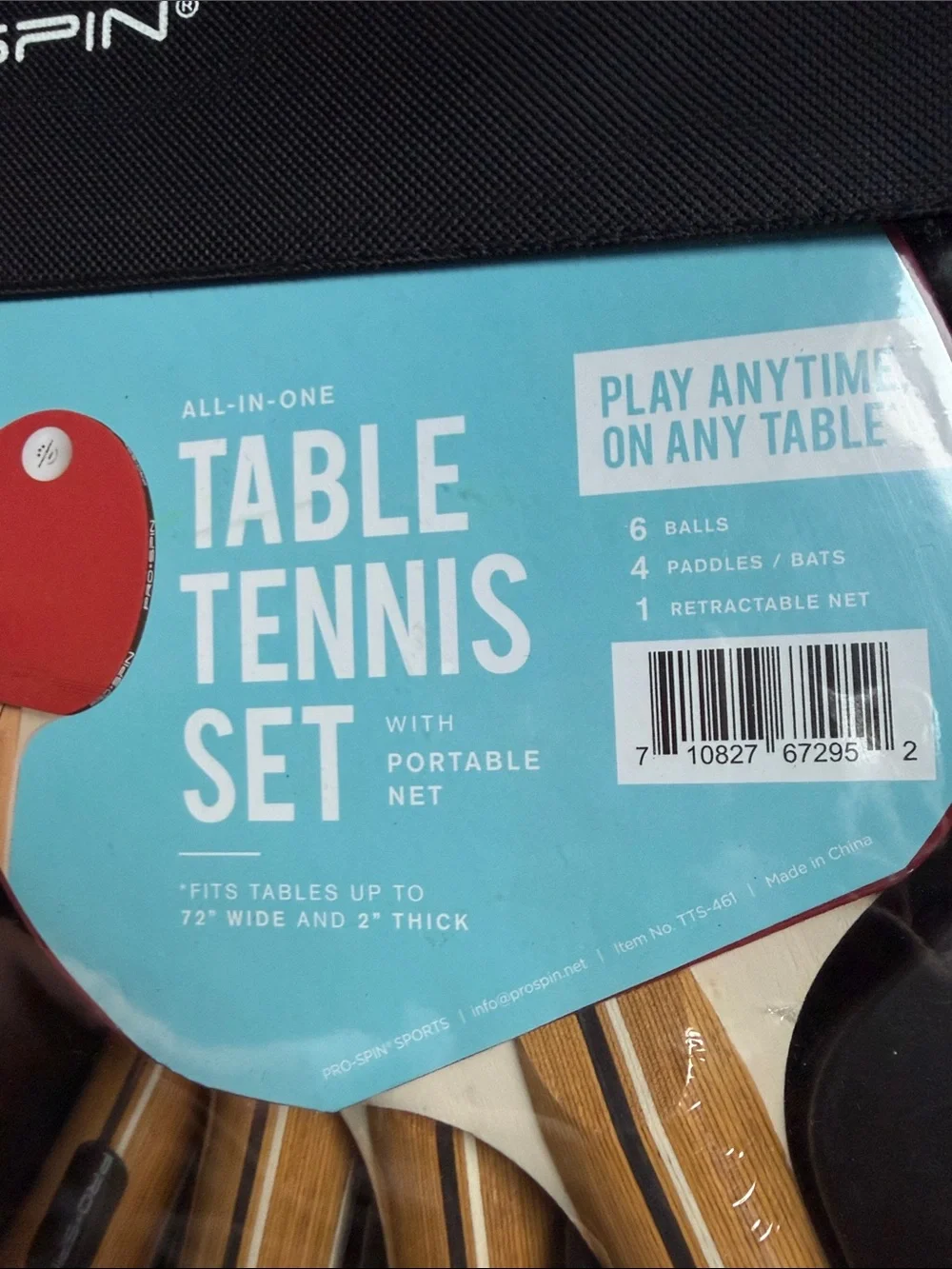 Table Tennis Set – Black and Blue Carry Case with Orange & White Balls